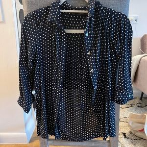 Zara long sleeve button down top